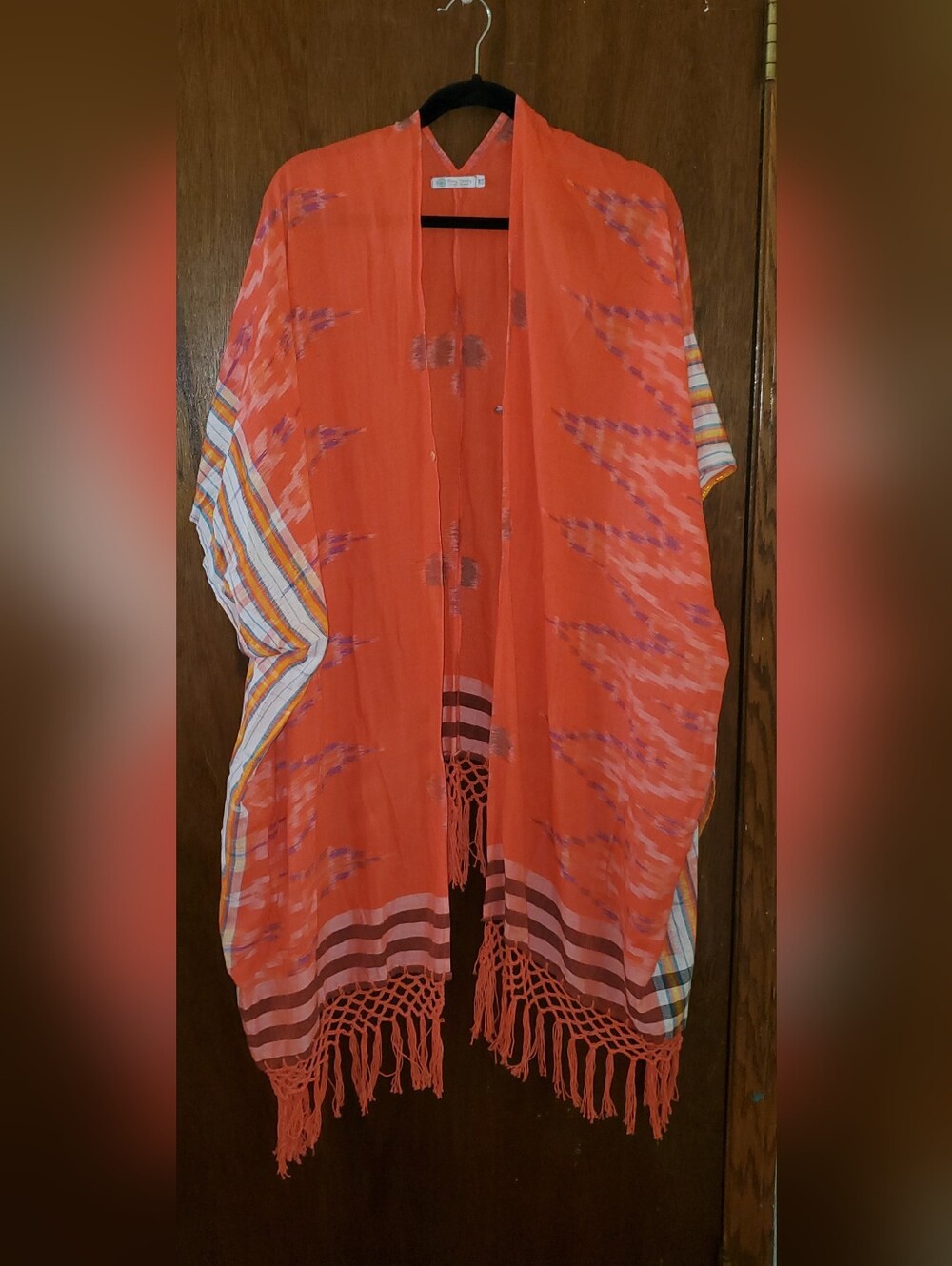 Funky Monkey Fringe Open Kimono Cardigan One Size
